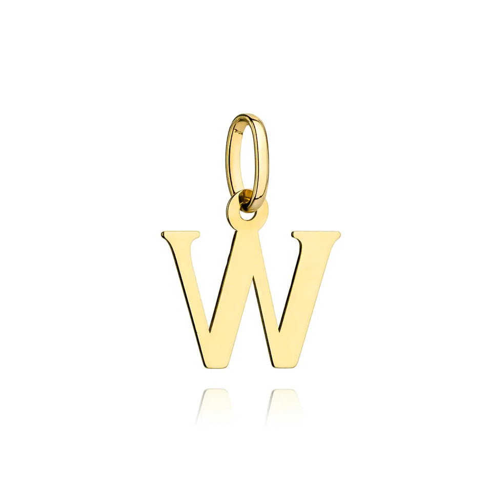 Gold Pendant Letter W