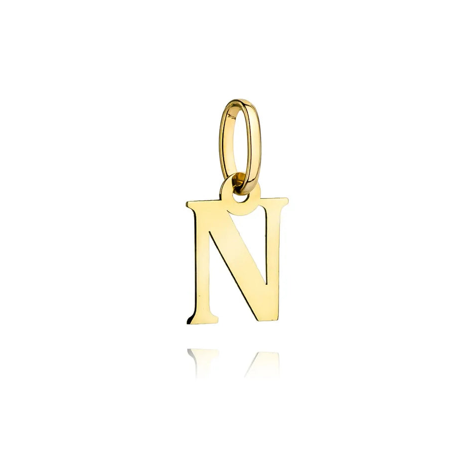 Gold Pendant Letter N
