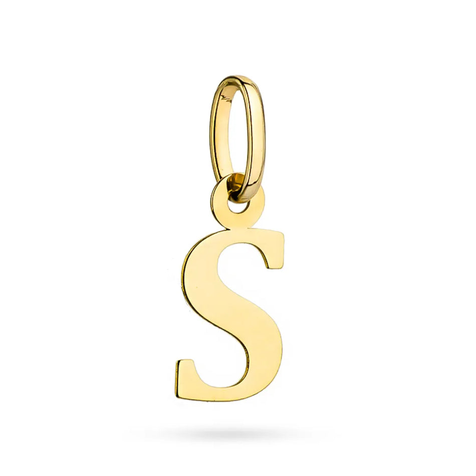 Gold Pendant Letter S