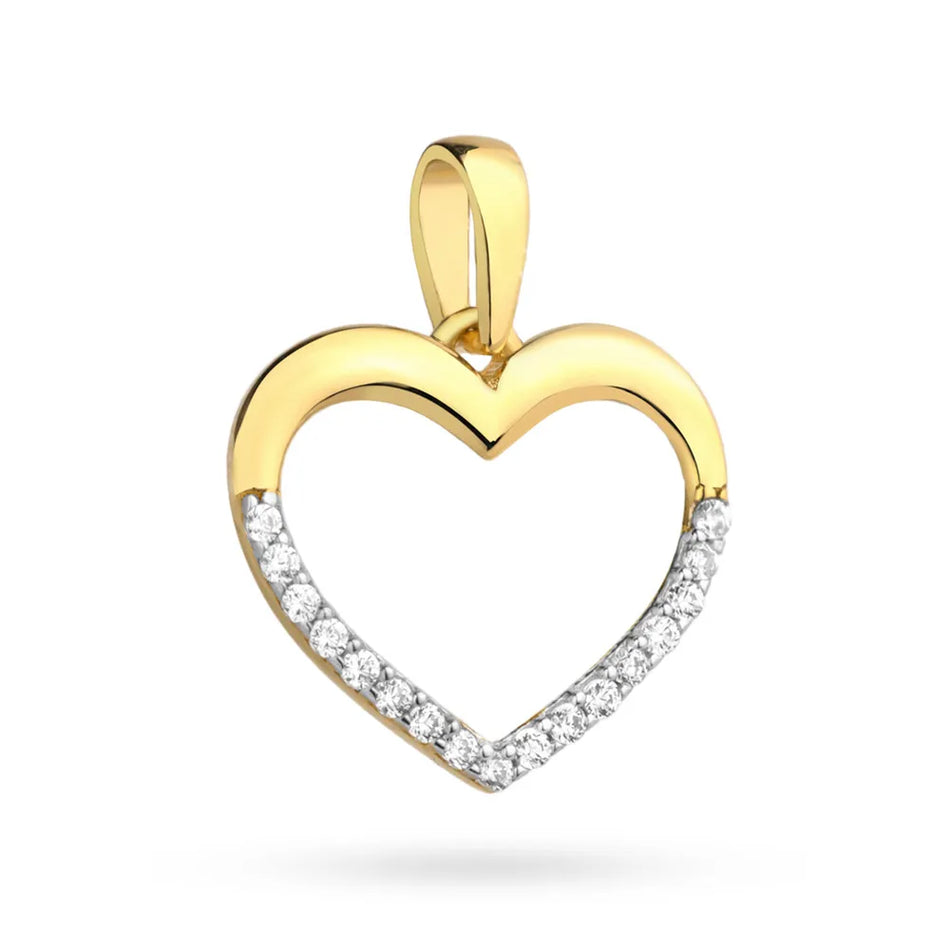 Gold Anhänger Herz mit Zirkonia