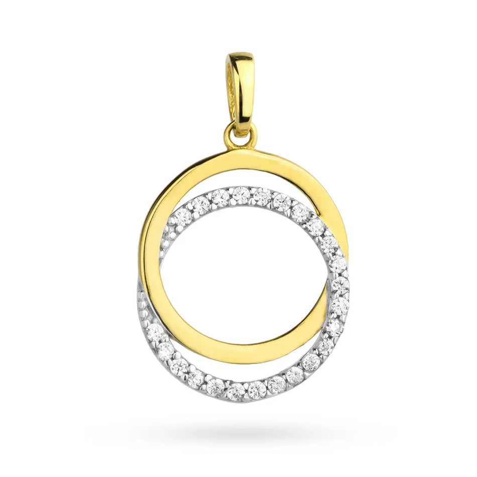 Zweifarbiger Anhänger mit Zirkonia