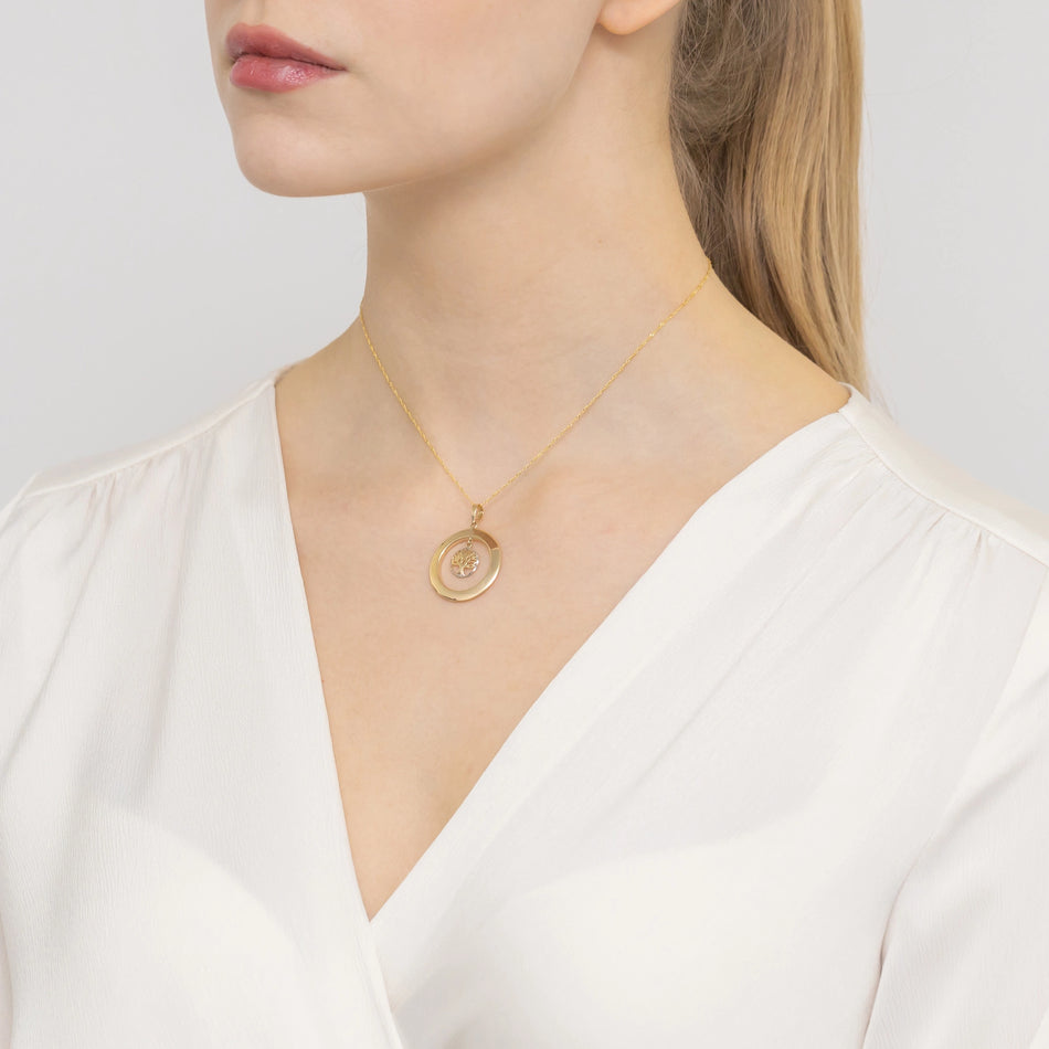 Zweifarbiger Gold Anhänger Baum des Glücks