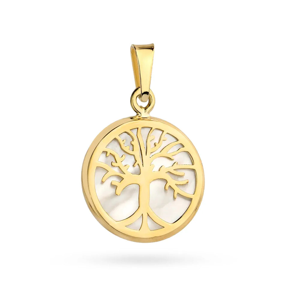 Gold Pendant Tree of Happiness with Mother of Pearl