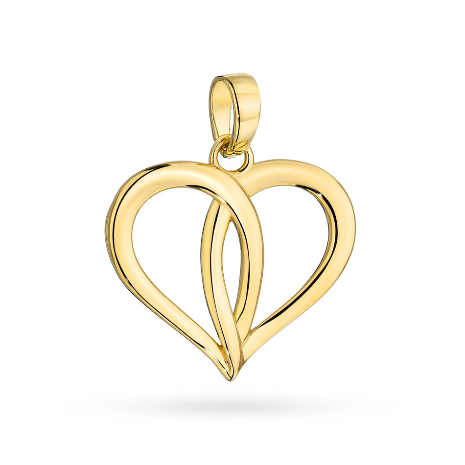 Gold Pendant Heart-Shaped Teardrops
