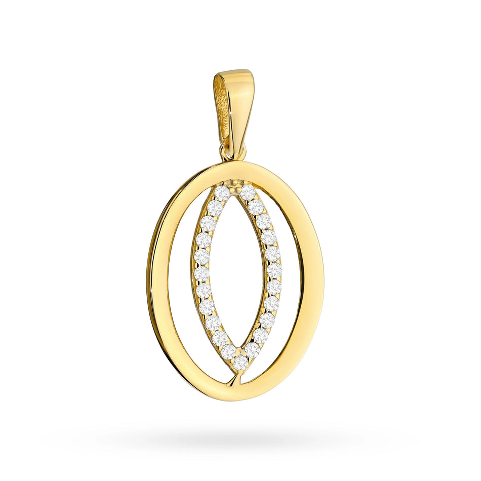Gold Pendant Teardrop with Zirconia
