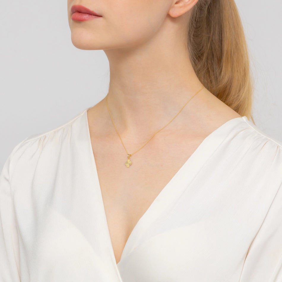 Gold Anhänger Glücksklee