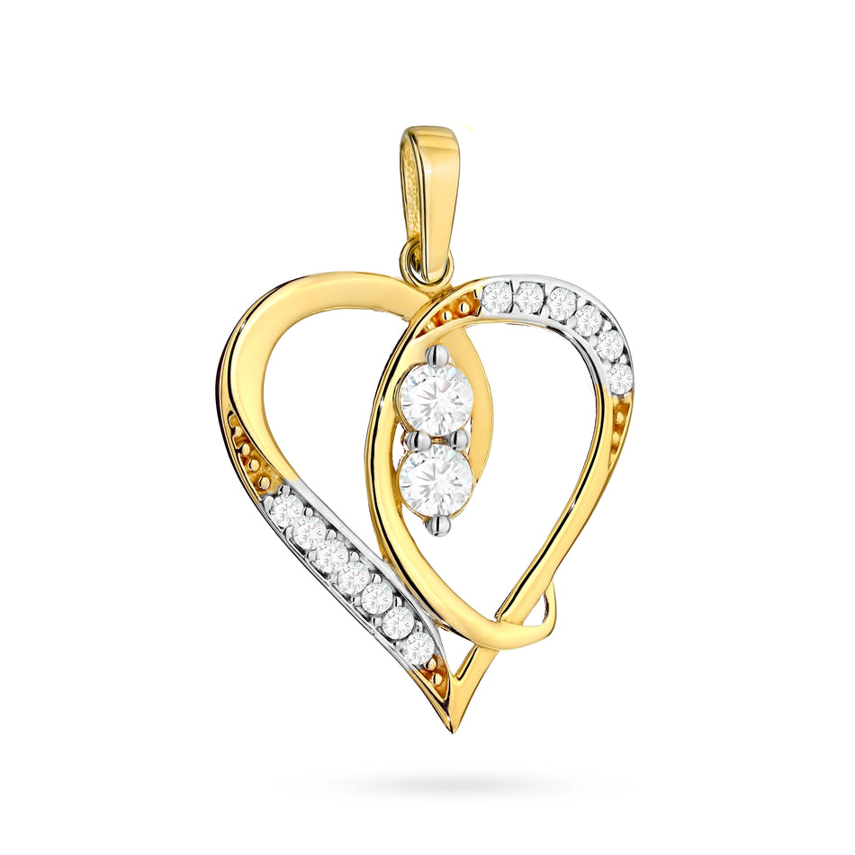 Gold Pendant with Zirconia Heart