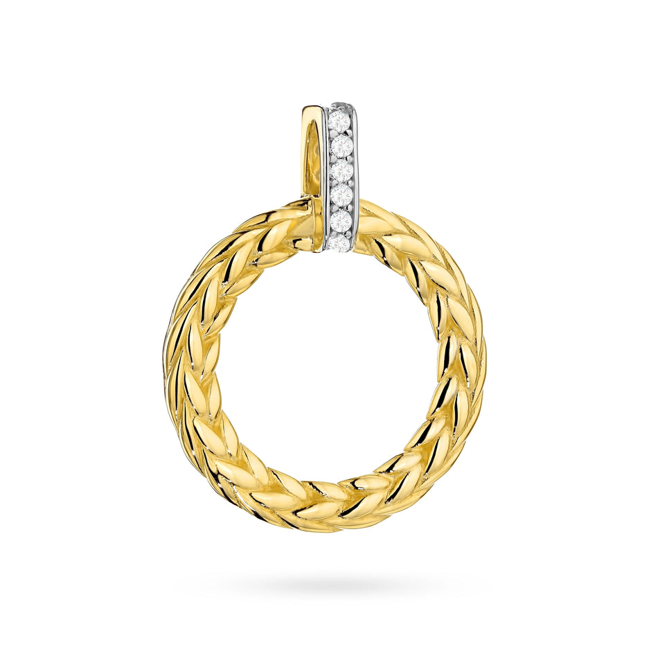 Gold Pendant with Zirconia