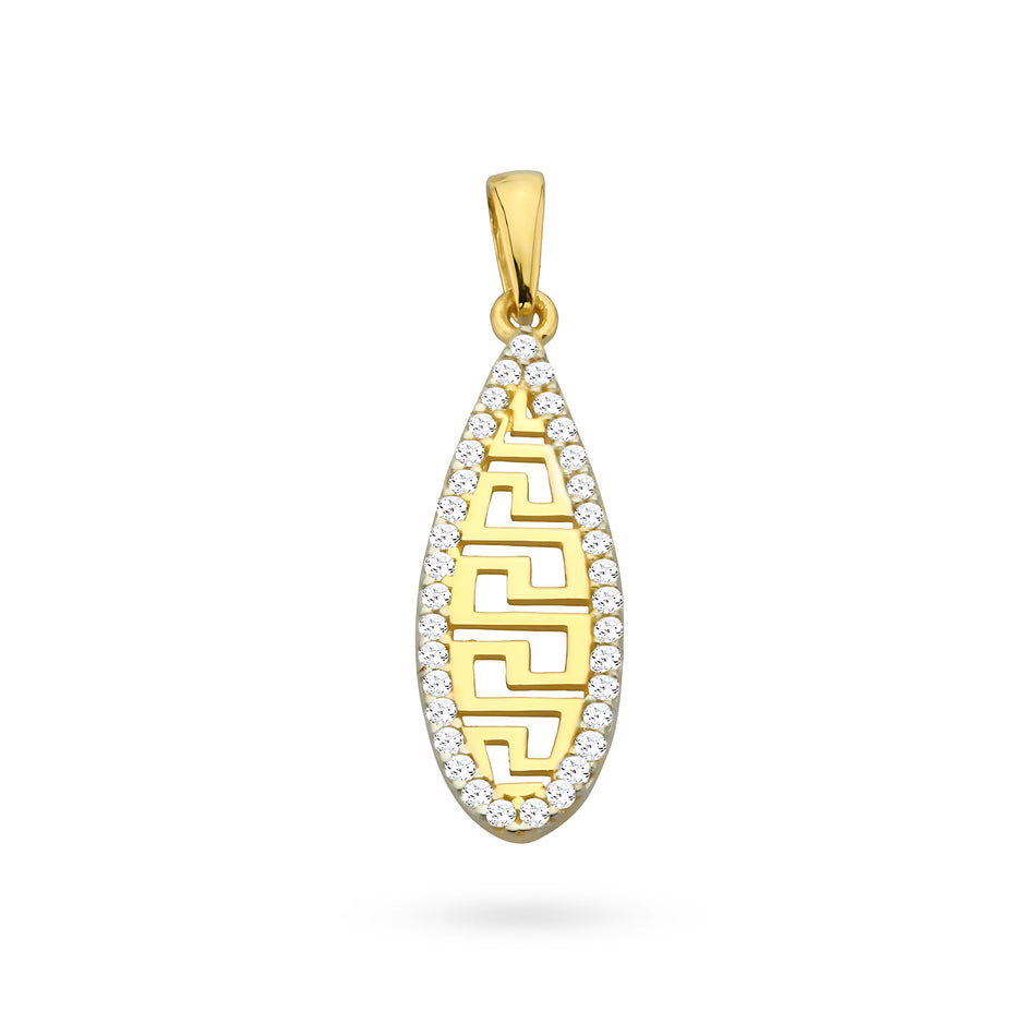 Gold Pendant Teardrop with Zirconia