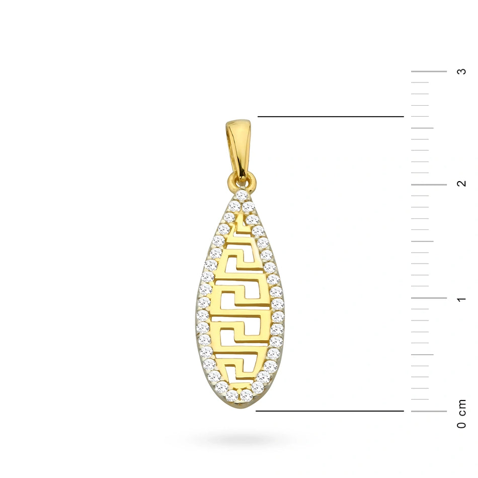 Gold Pendant Teardrop with Zirconia