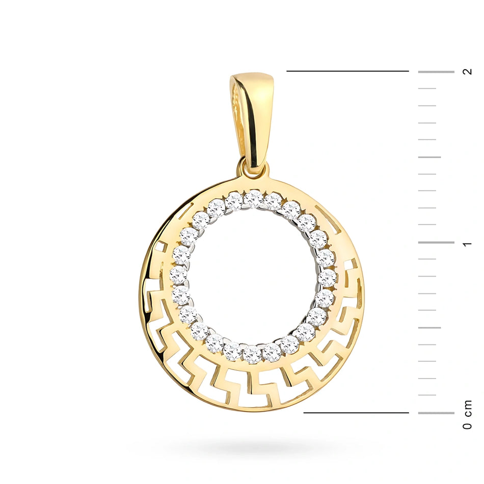Gold Pendant Hoop with Zirconia