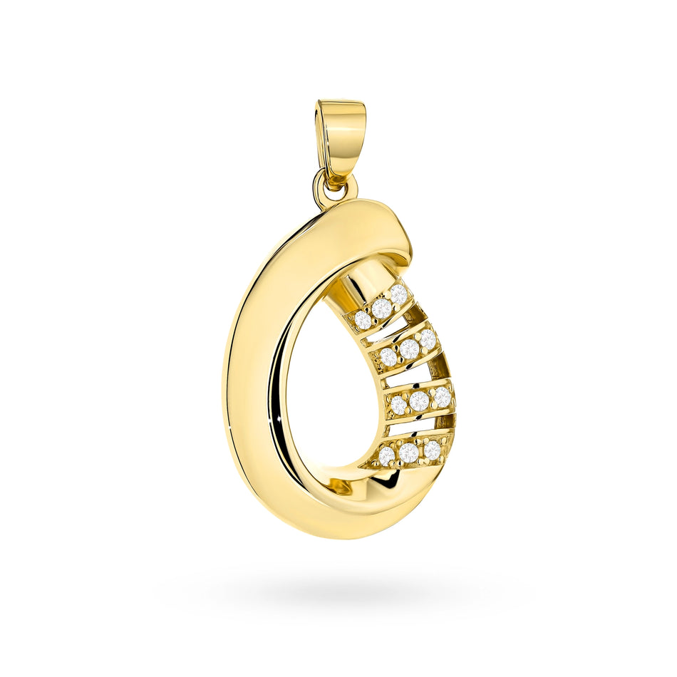 Gold Pendant Teardrop with Zirconia