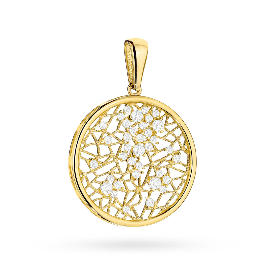 Gold Pendant with Zirconia Circle
