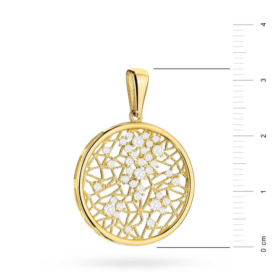 Gold Pendant with Zirconia Circle