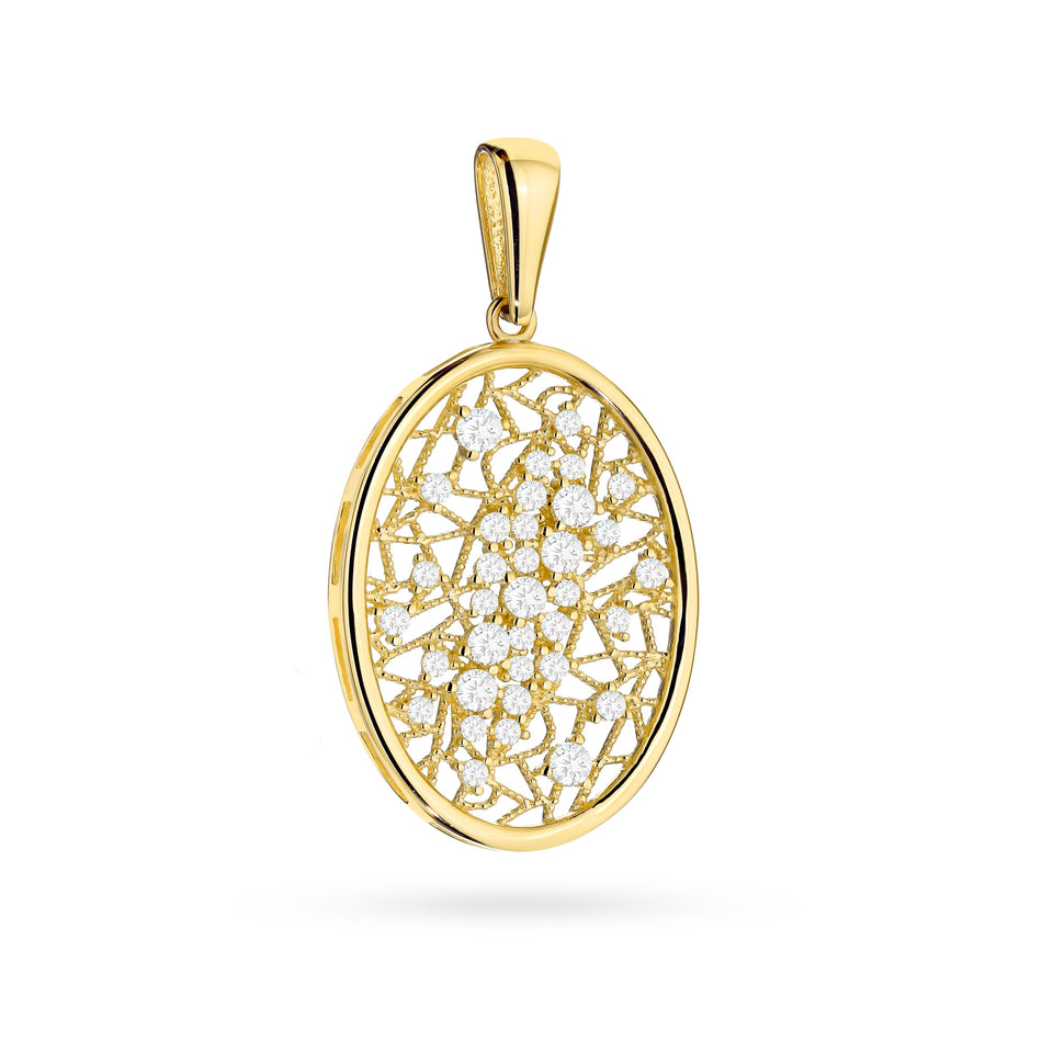 Gold Pendant with Zirconia