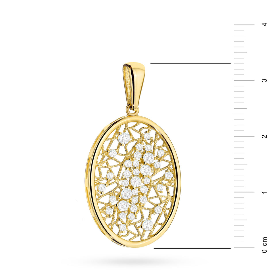 Gold Pendant with Zirconia