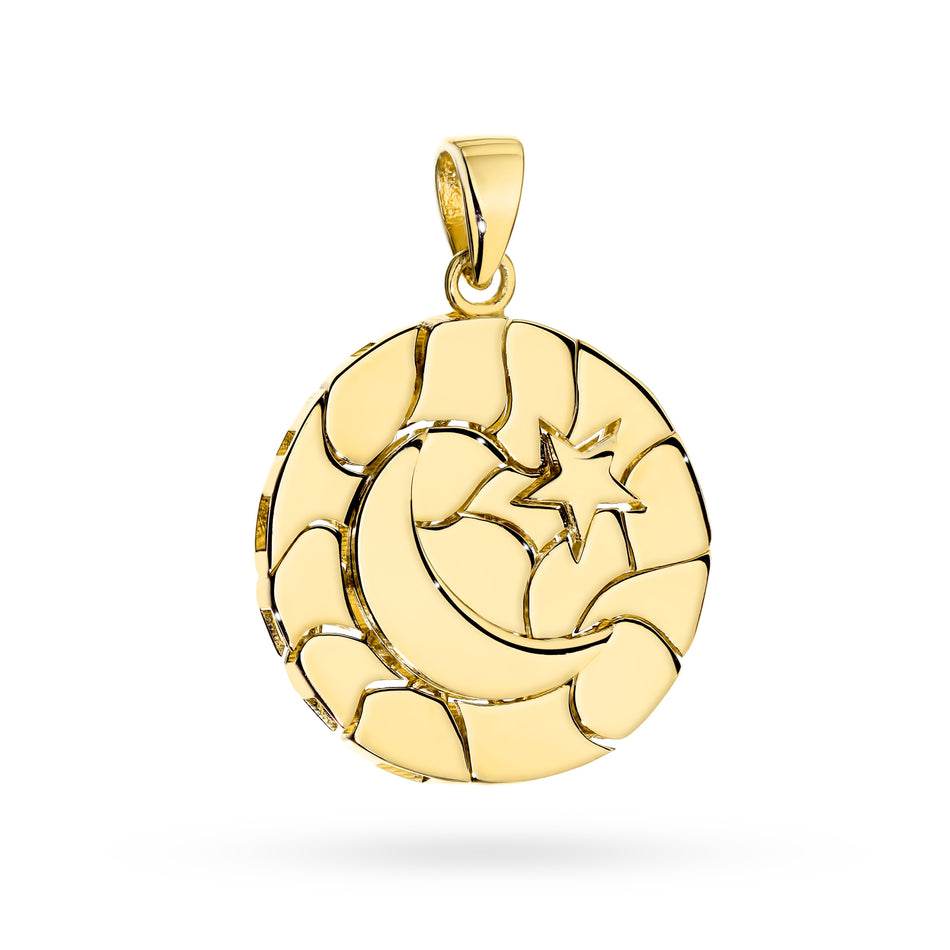 Gold Anhänger Mond und Stern