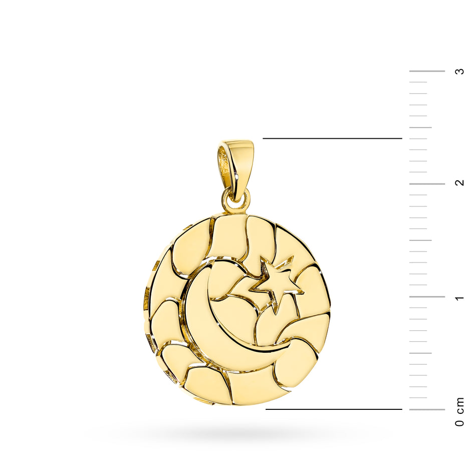 Gold Anhänger Mond und Stern