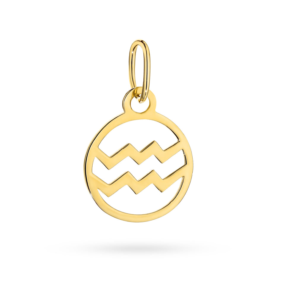 Gold Pendant Zodiac Sign Aquarius