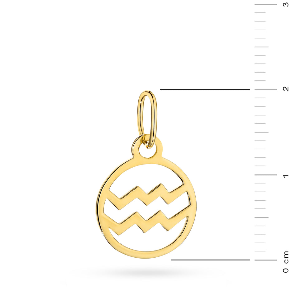 Gold Pendant Zodiac Sign Aquarius