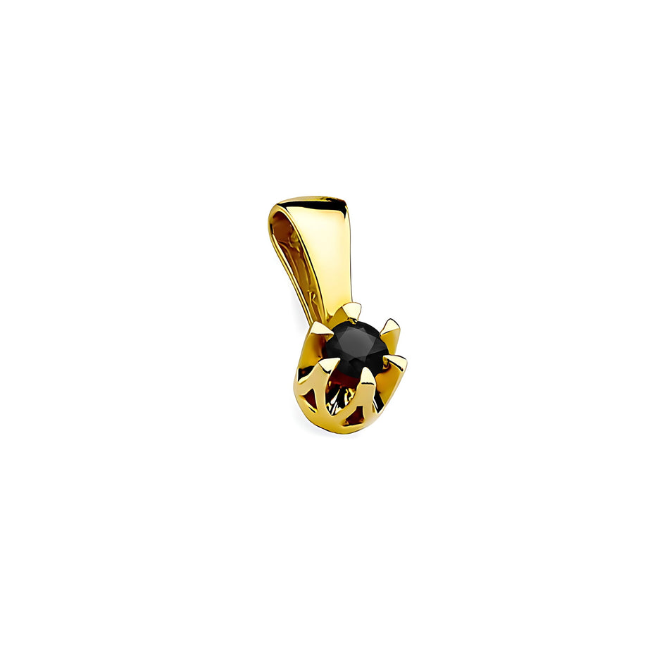 Gold Pendant with 0.12ct Black diamond