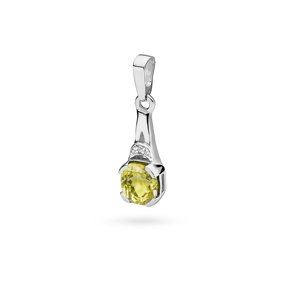 Gold Anhänger mit 1.00ct Olivin und 0.005ct Diamanten