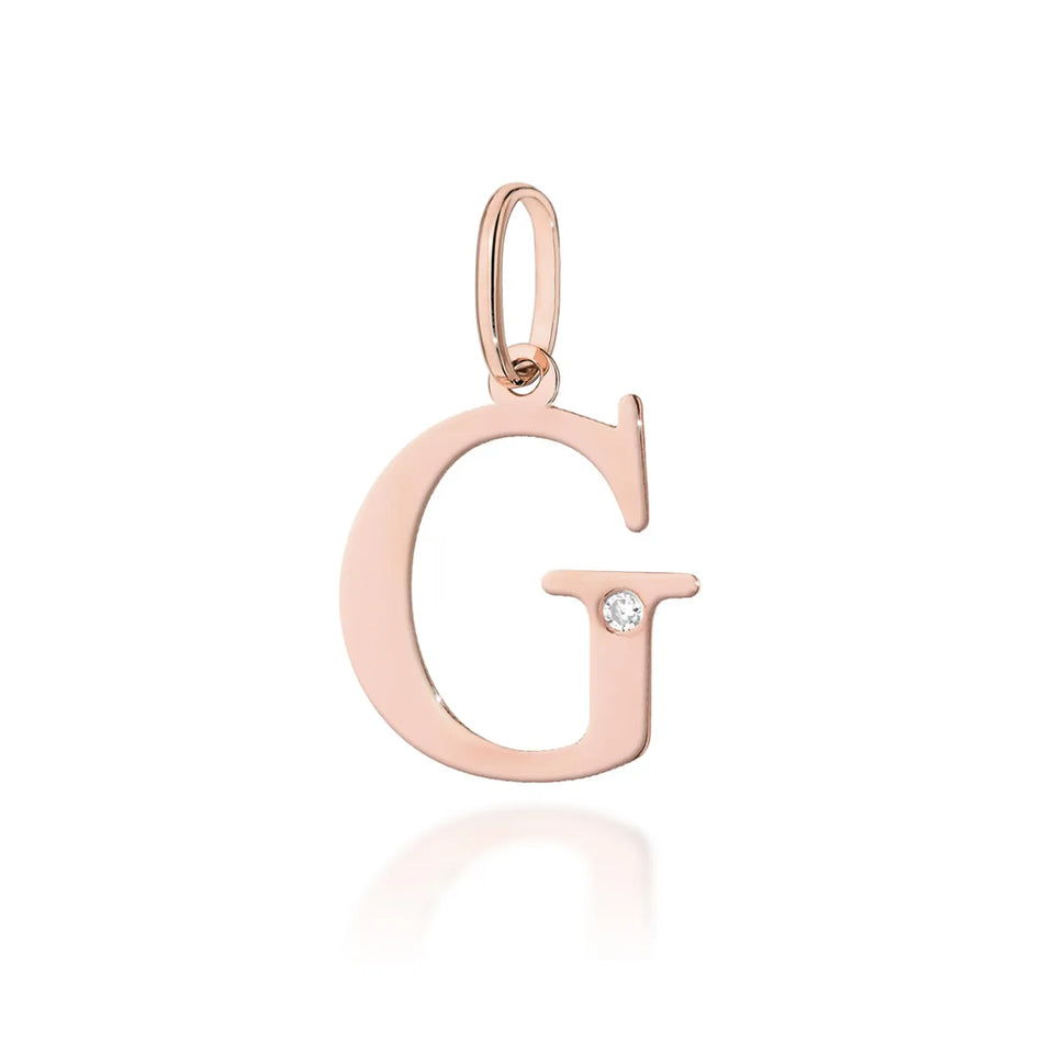 Gold Pendant with Diamonds Letter G