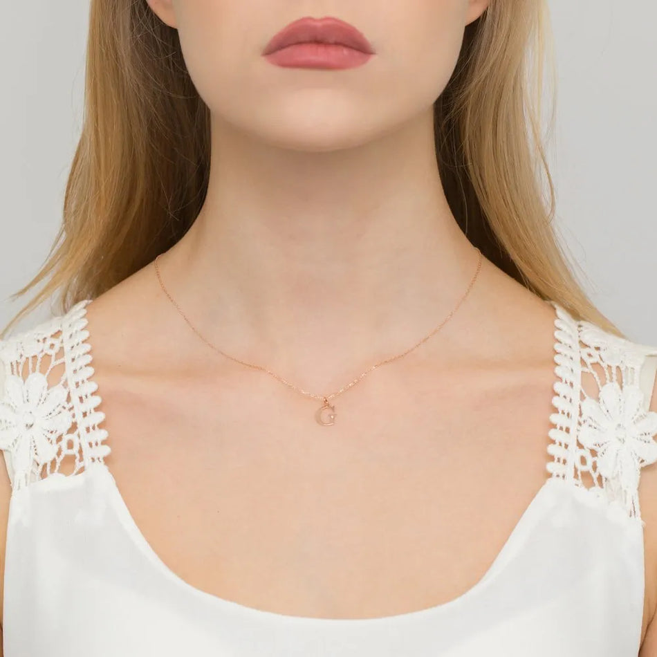 Gold Pendant with Diamonds Letter G