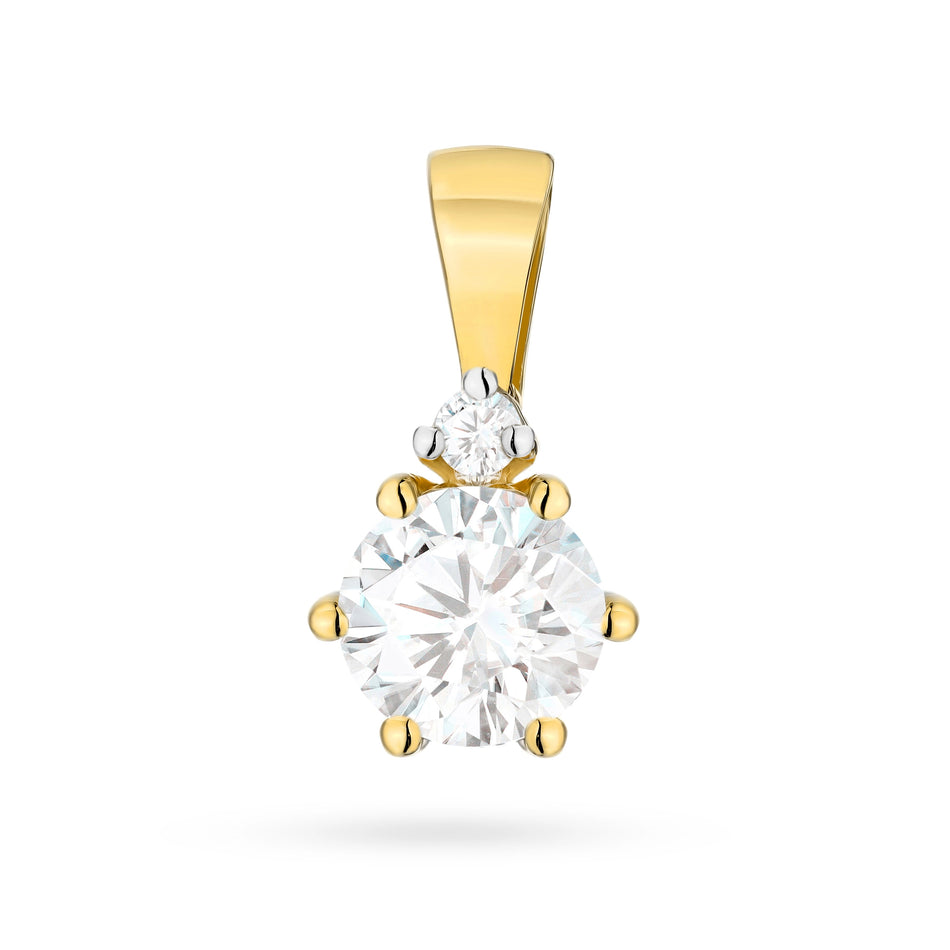 Gold Pendant with 0.50ct and 0.015ct Lab-Diamonds