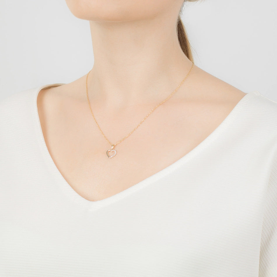Gold Anhänger mit Zirkonia Herz