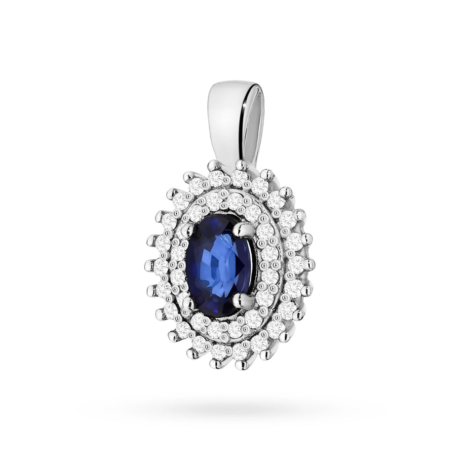 Gold Pendant with 0.70ct Sapphire and 0.19ct Diamonds