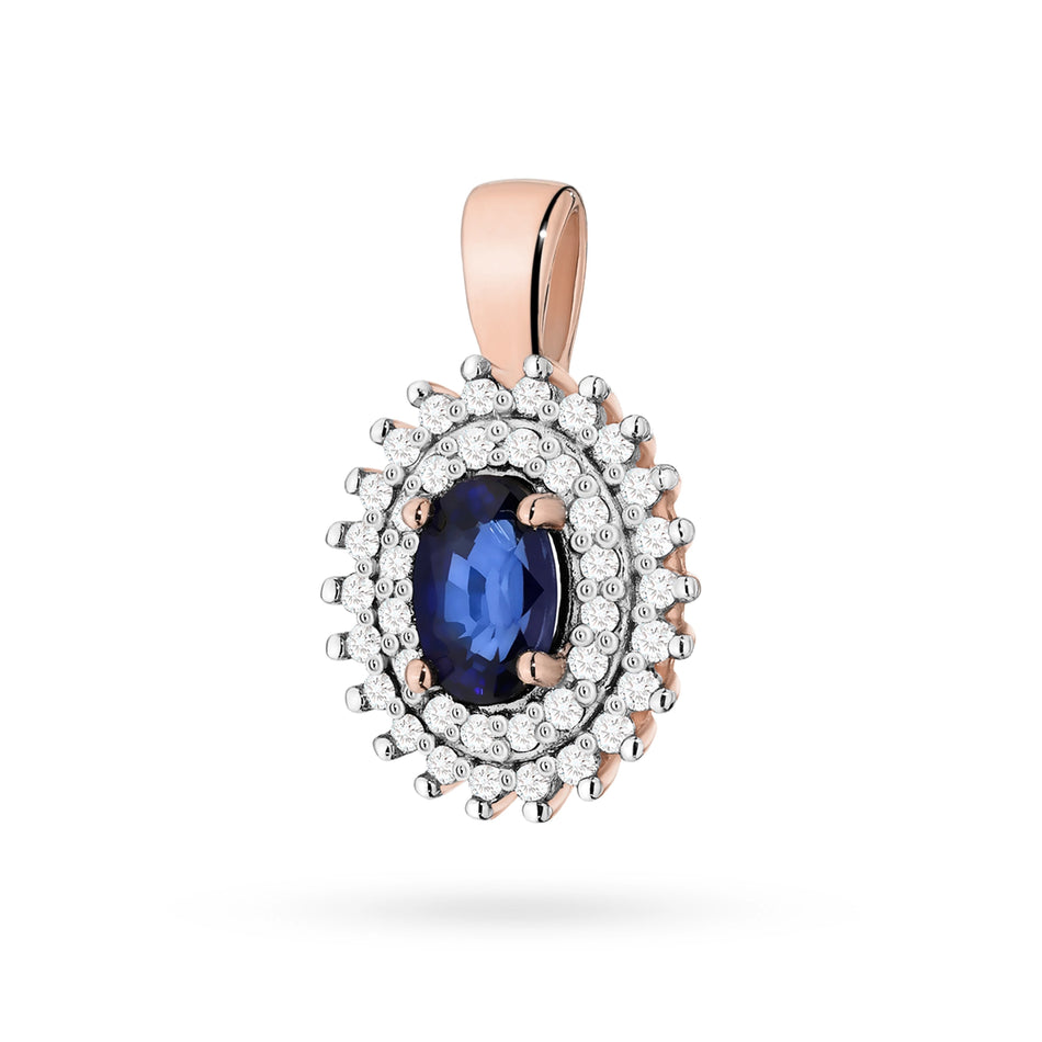 Gold Pendant with 0.70ct Sapphire and 0.19ct Diamonds