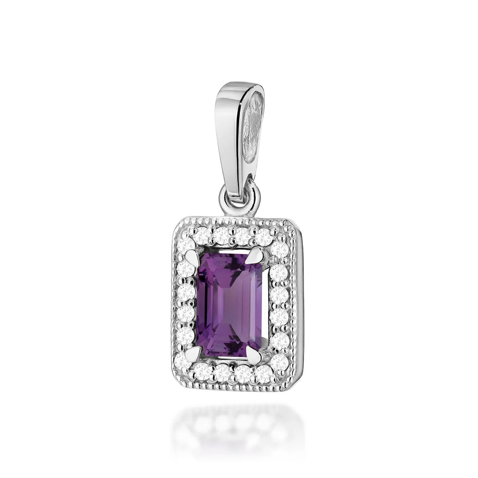 Goldanhänger mit 0,50 ct Amethyst und 0,10 ct Diamanten