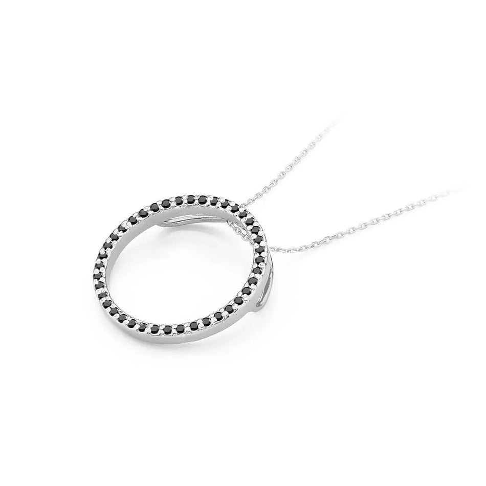 Gold Anhänger mit 0,20 ct schwarzen Diamanten