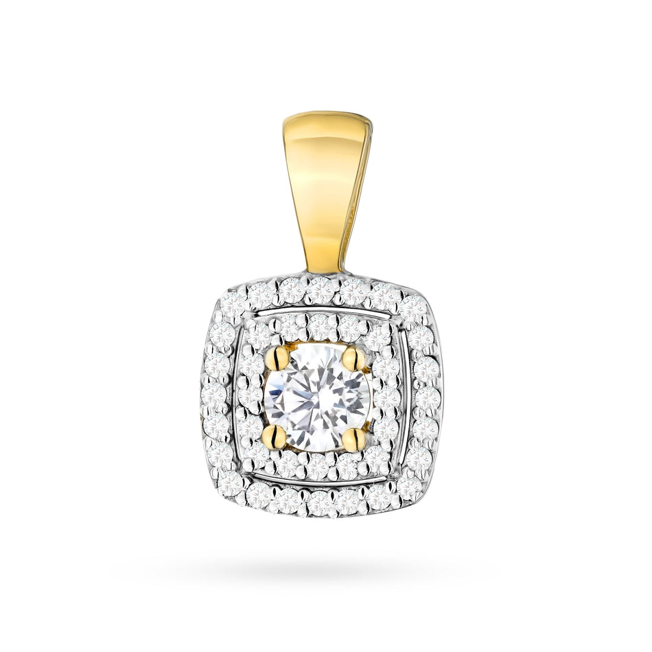 Gold Pendant with 0.30ct and 0.20ct Lab-Diamonds