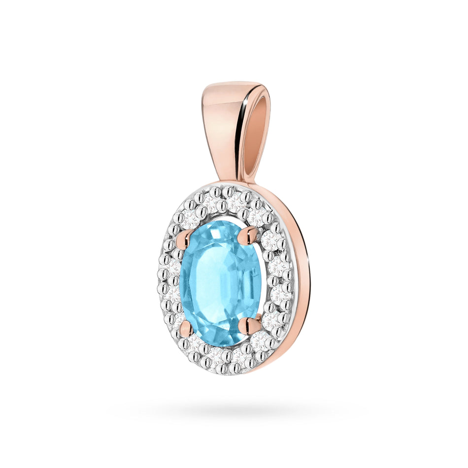 Gold Pendant with 0.50ct Topaz and 0.08ct Diamonds