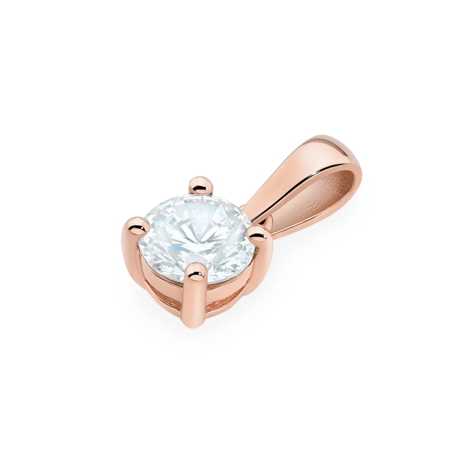 Gold Anhänger mit Labor-Diamanten