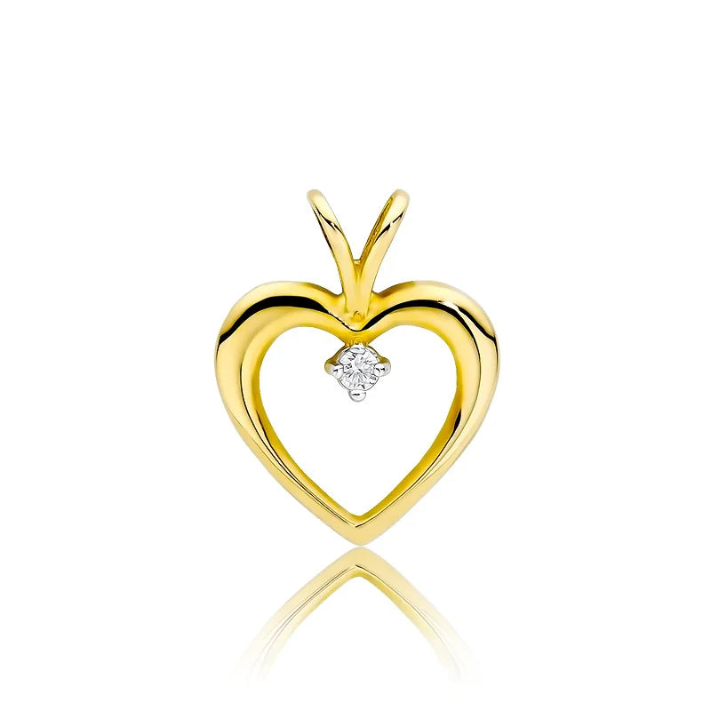 Gold Pendant with Zirconia Heart