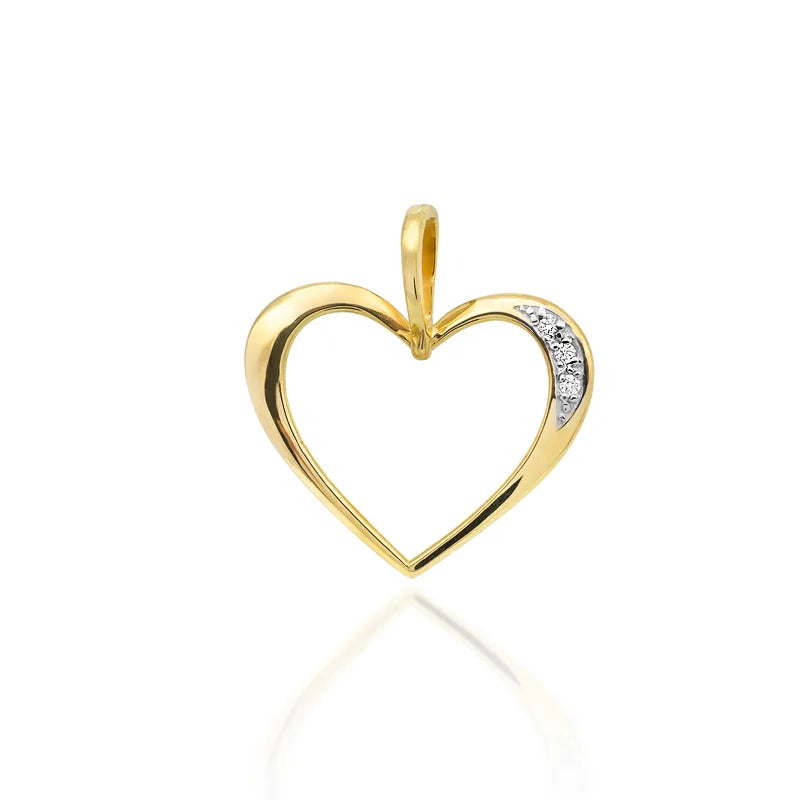 Gold Pendant with Zirconia Heart