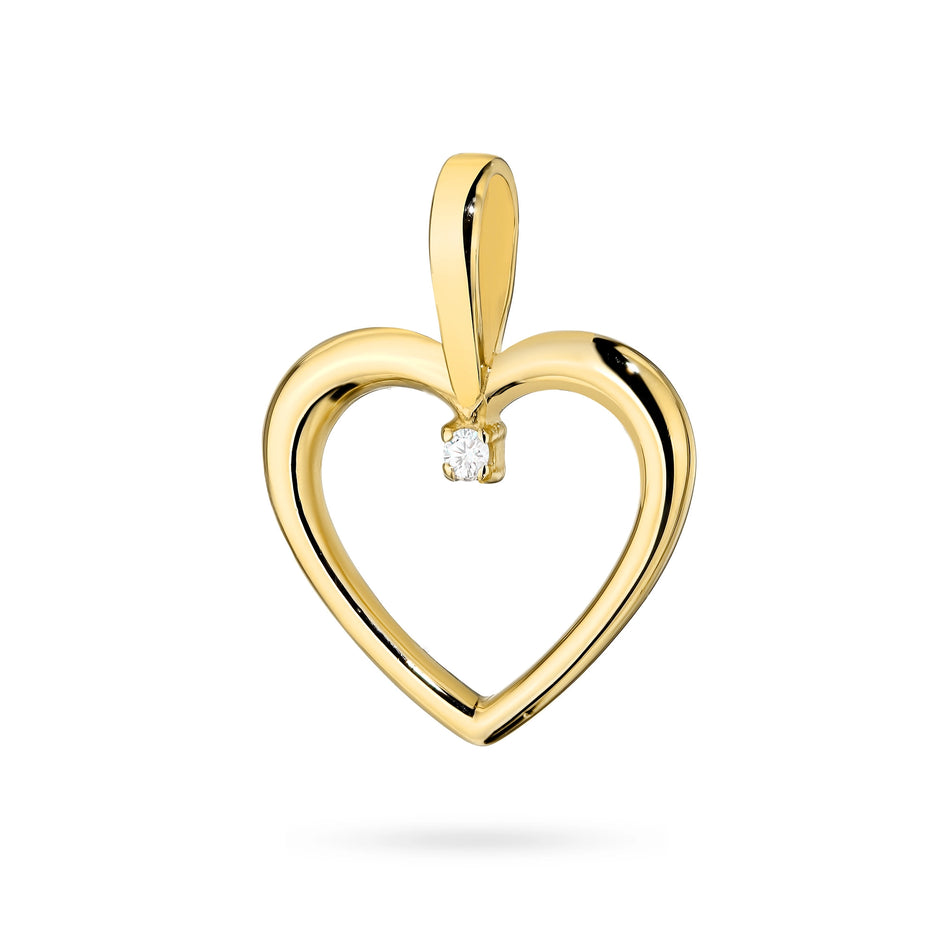 Gold Pendant with Zirconia Heart