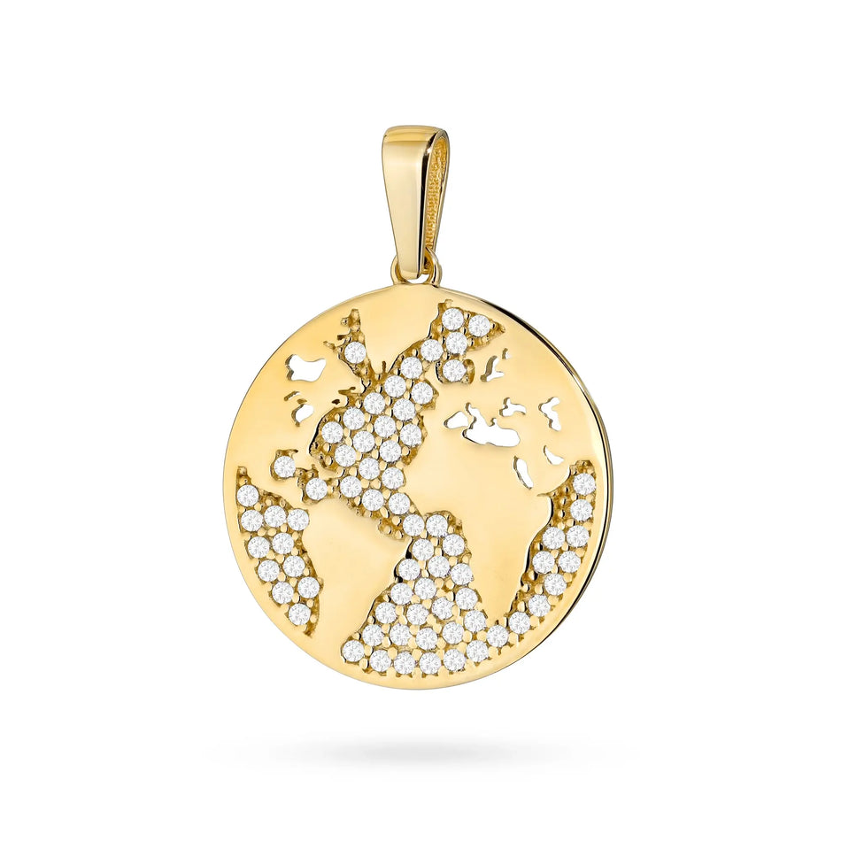 Gold Pendant with Zirconia Globe