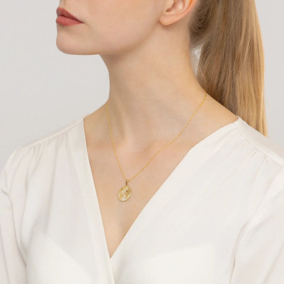 Gold Pendant with Zirconia Globe