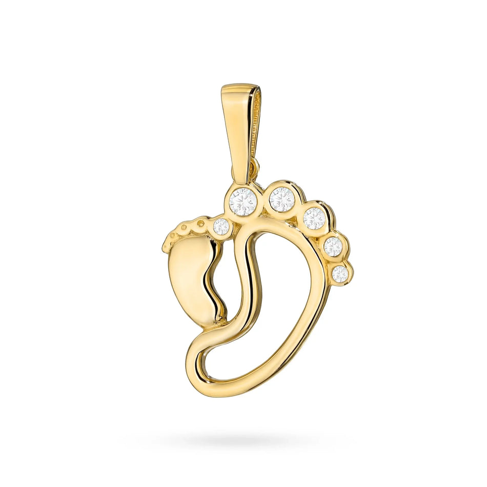 Gold Pendant with Zirconia Openwork Feet