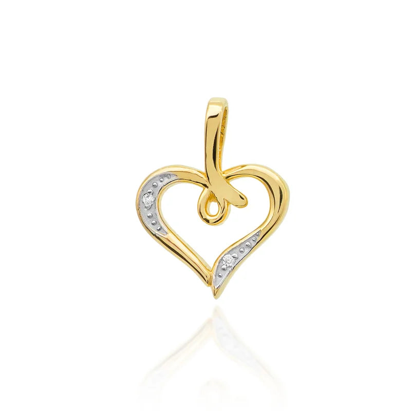 Gold Pendant with Zirconia Heart
