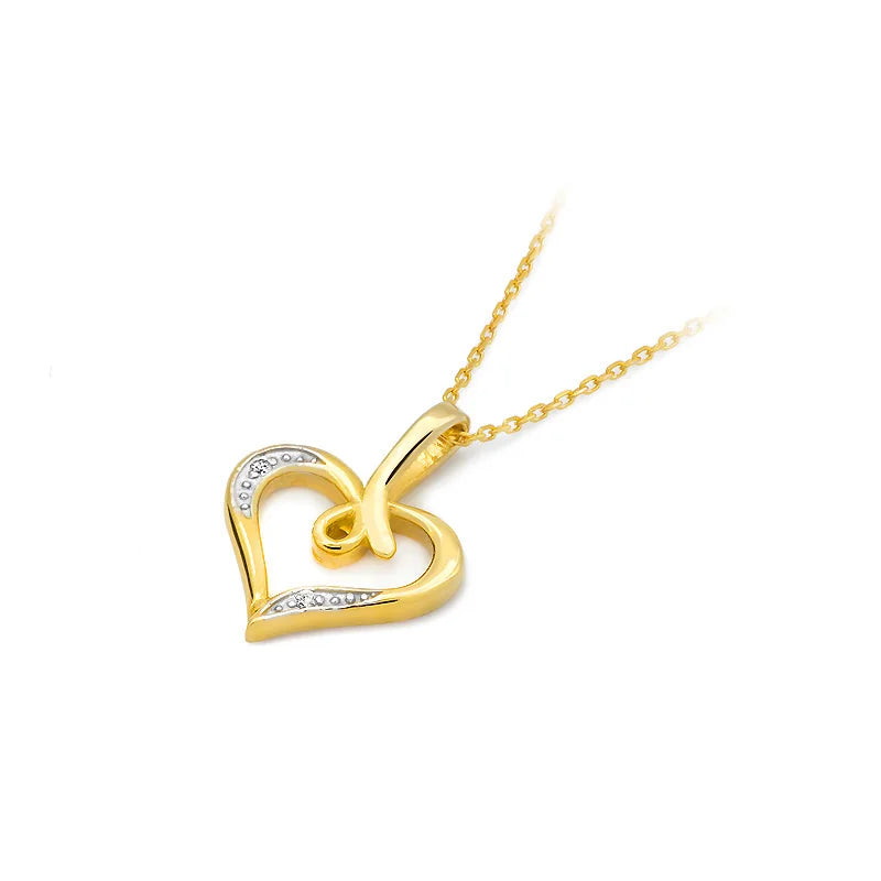 Gold Pendant with Zirconia Heart