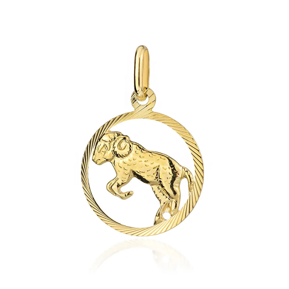 Gold Pendant Zodiac Sign Aries