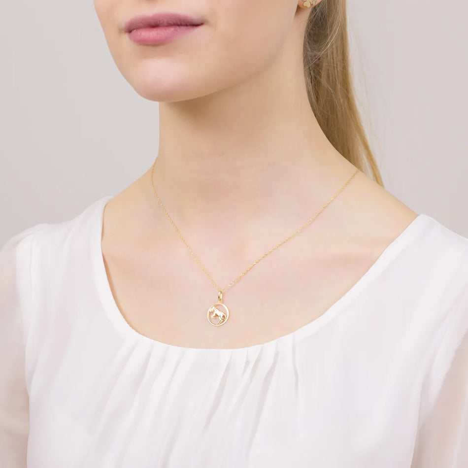 Gold Pendant Zodiac Sign Aries
