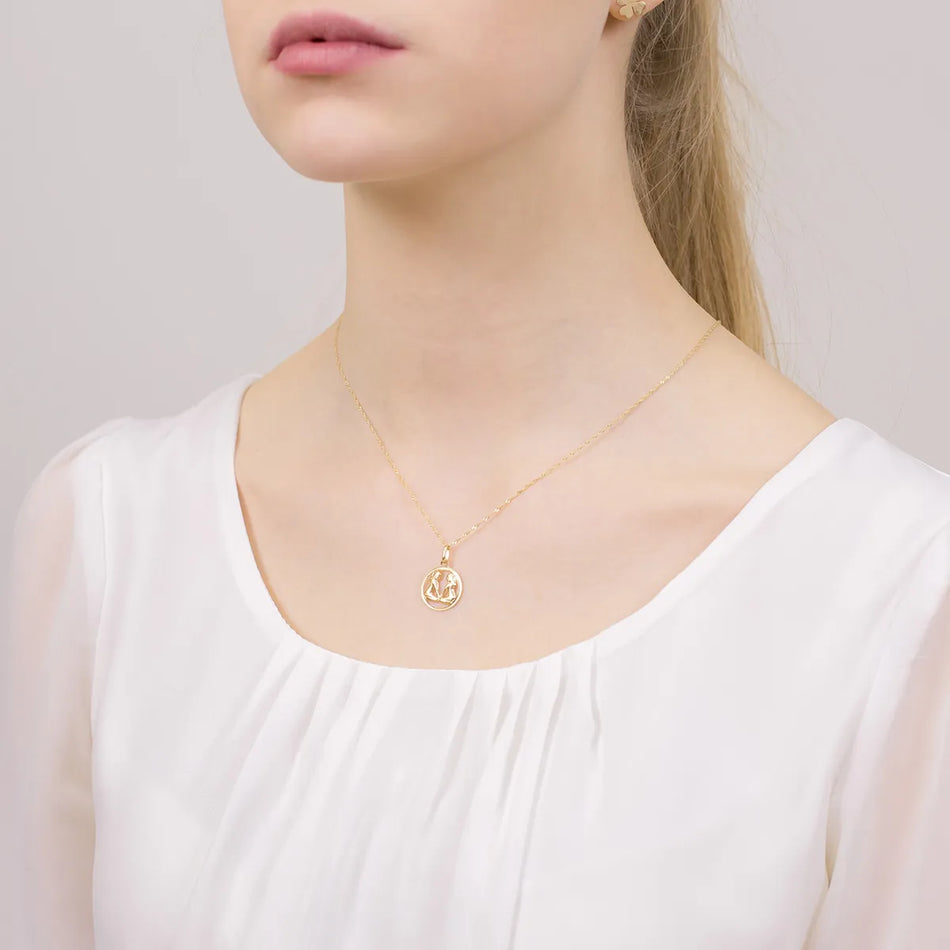 Gold Pendant Zodiac Sign Gemini