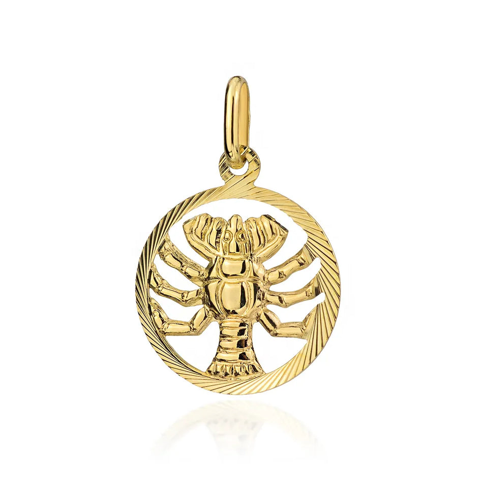 Gold Pendant Zodiac Sign Cancer