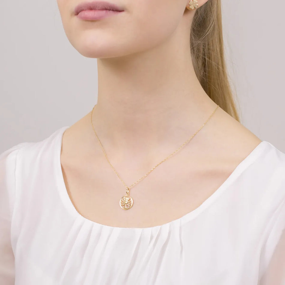 Gold Pendant Zodiac Sign Cancer